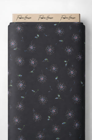 Charcoal Subtle Starburst chiffon full roll