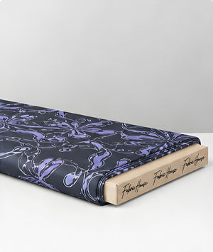Indigo Ornamental Floral chiffon folded