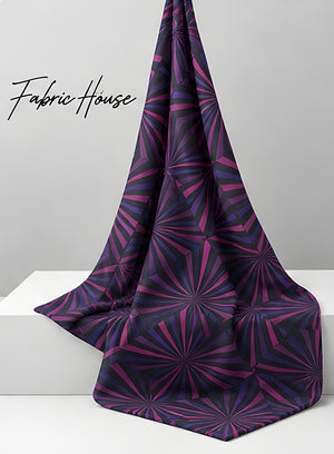 Purple Radiating Geometric chiffon draped to show fall