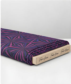 Purple Radiating Geometric chiffon folded