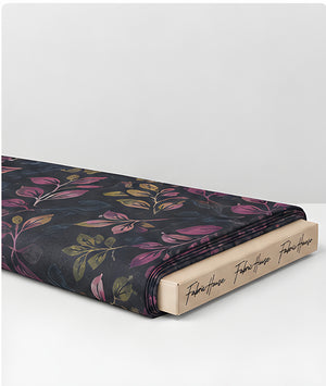 Dark Plum Vintage Botanical chiffon folded