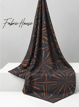 Brown Geometric Starburst chiffon draped to show fall