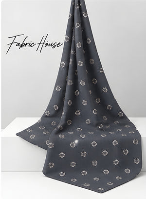 Slate Grey Tiny Dot Floral chiffon draped to show fall