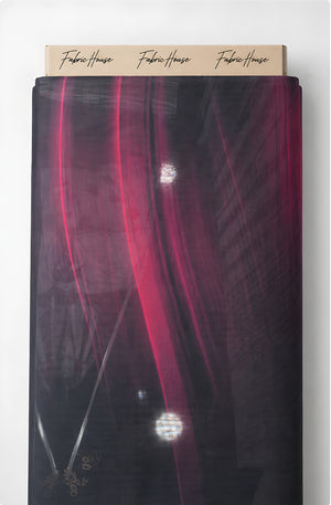 Black Magenta Light Streaks chiffon full roll