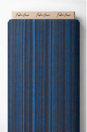 Navy Blue Fine Vertical Stripes chiffon full roll
