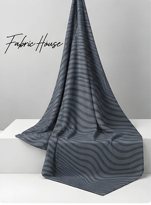 Grey Wavy Pinstripes chiffon draped to show fall
