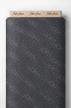 Charcoal Subtle Diamond Geometry chiffon full roll