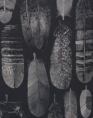Grey Abstract Leaf Texture crepe, print close up