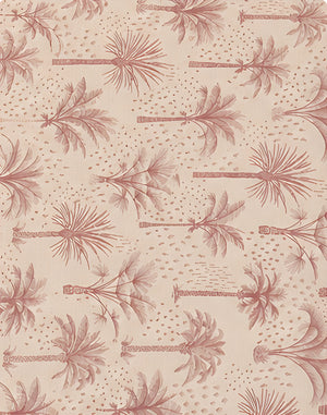 Dusty Rose Palm Trees poly-cotton, print close up