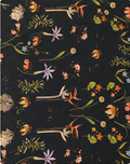 Black Multicolor Wildflower chiffon, print close up
