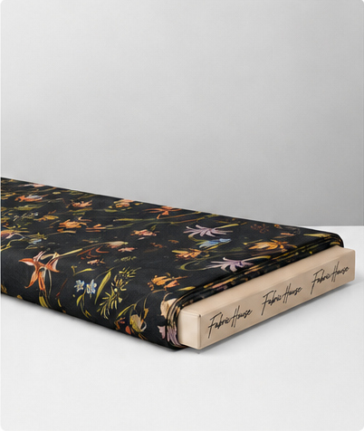 Black Multicolor Wildflower chiffon folded