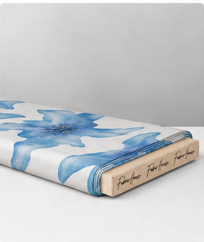Sky Blue Lily Floral chiffon folded