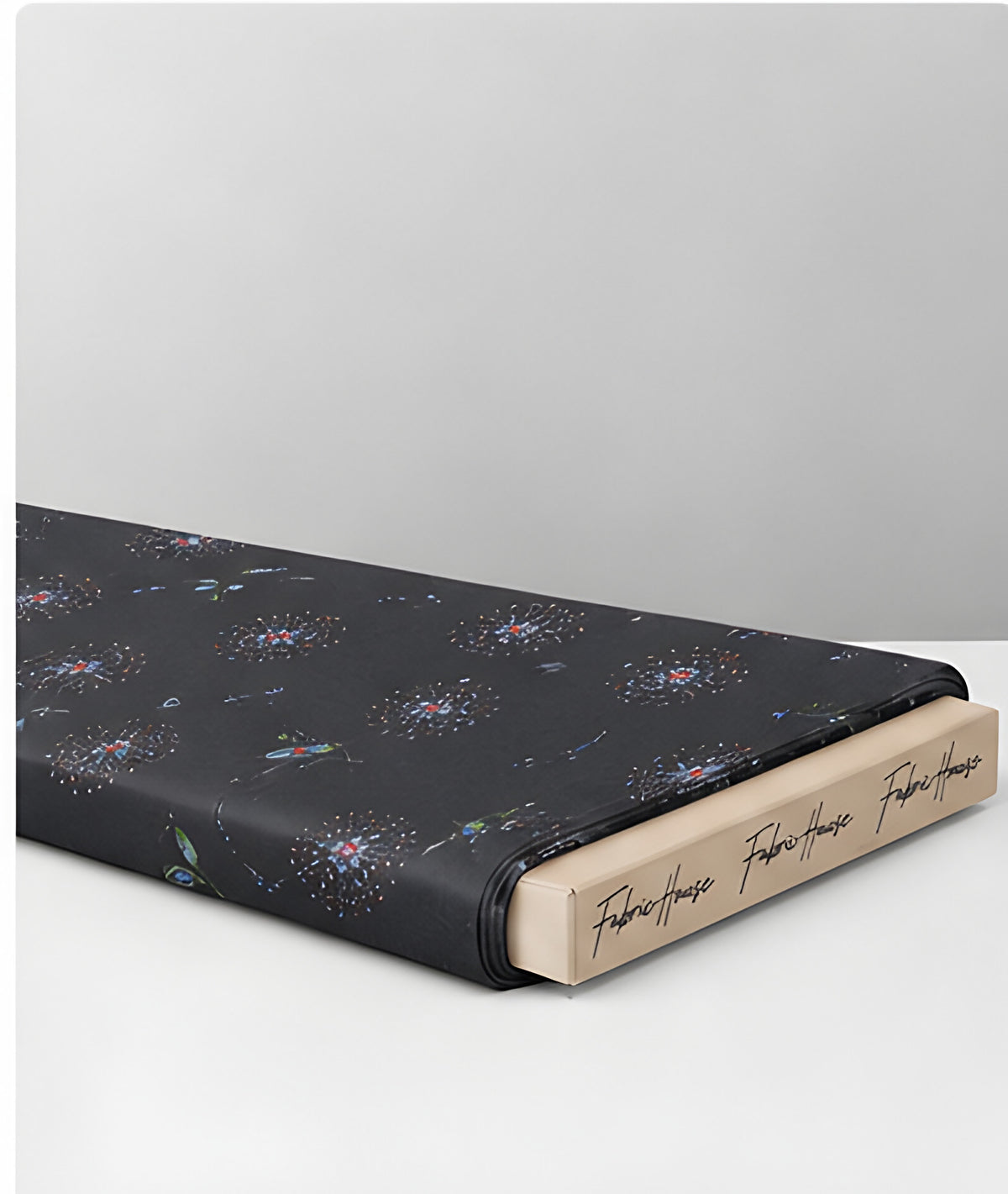 Charcoal Subtle Starburst chiffon folded
