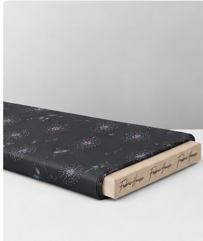 Charcoal Subtle Starburst chiffon folded