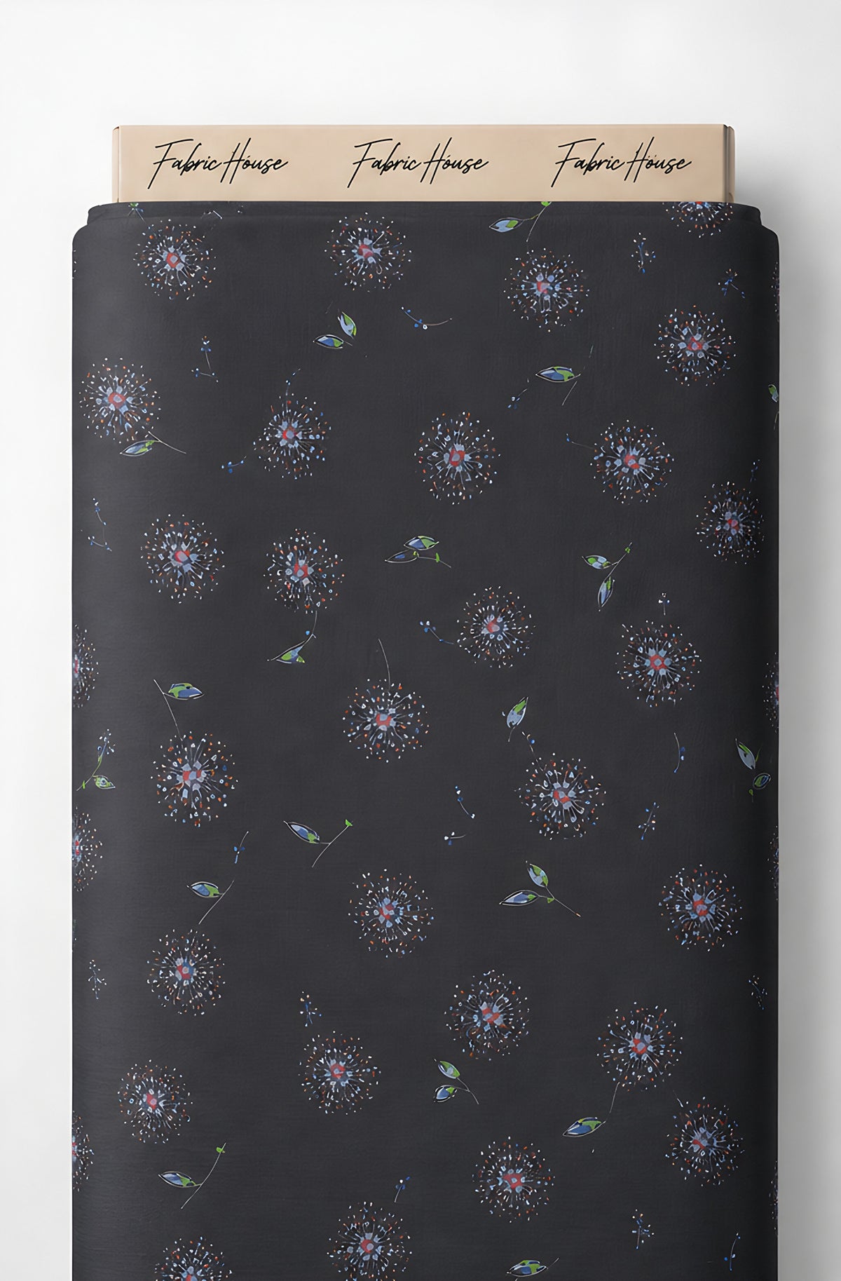 Charcoal Subtle Starburst chiffon full roll