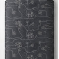 Charcoal Abstract Line Art chiffon full roll