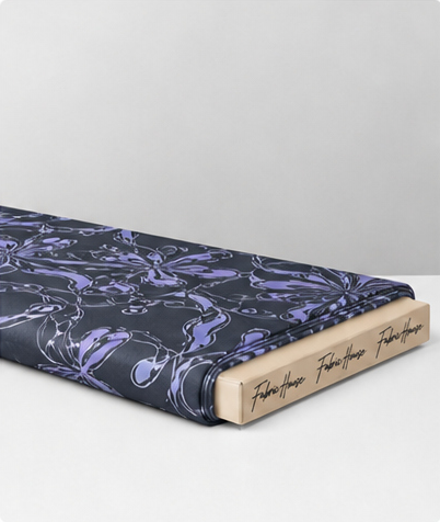 Indigo Ornamental Floral chiffon folded