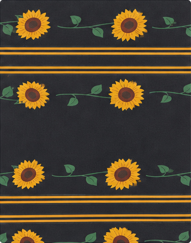 Black Sunflower Stripe chiffon, print close up