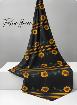 Black Sunflower Stripe chiffon draped to show fall