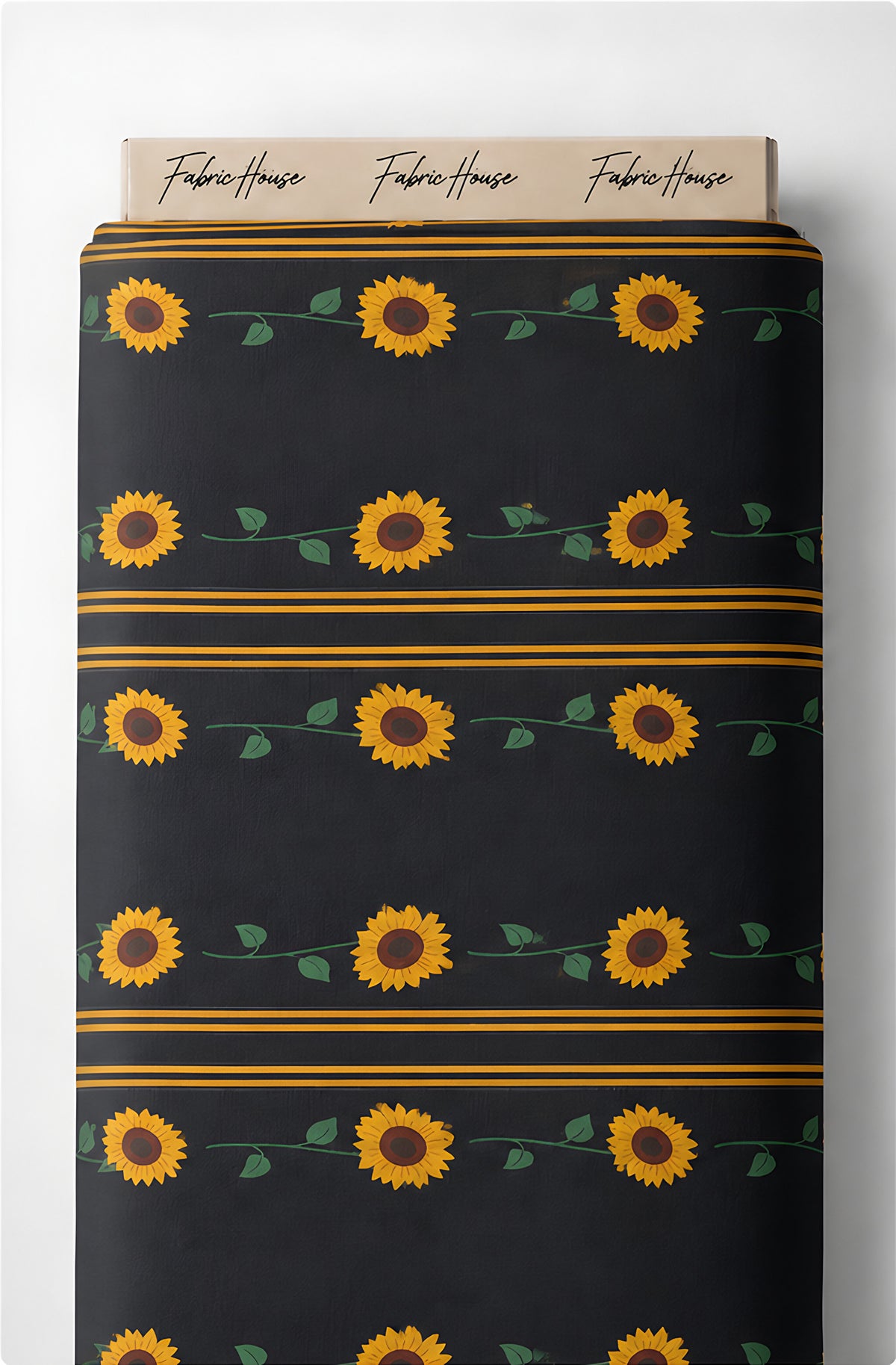 Black Sunflower Stripe chiffon full roll