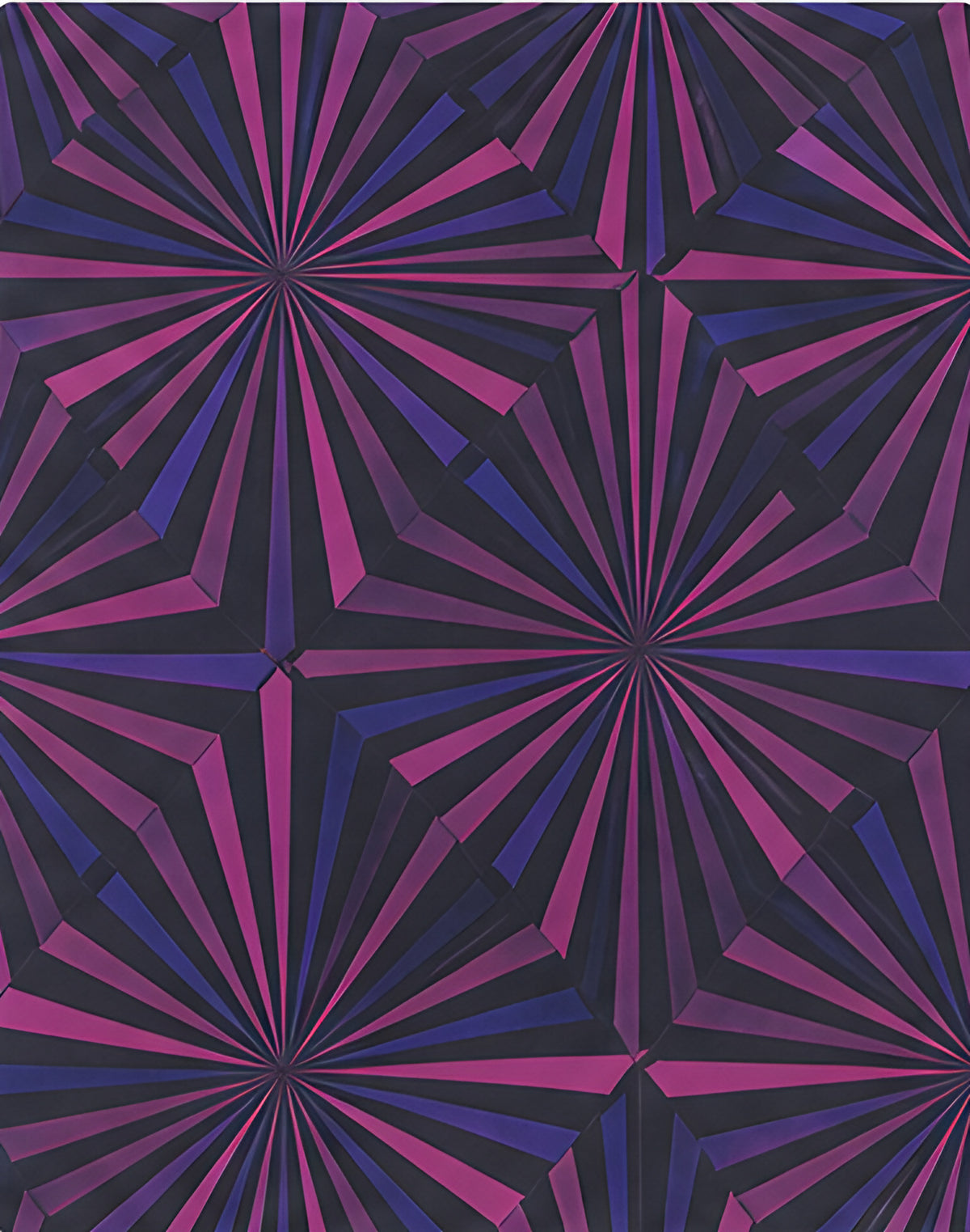 Purple Radiating Geometric chiffon, print close up