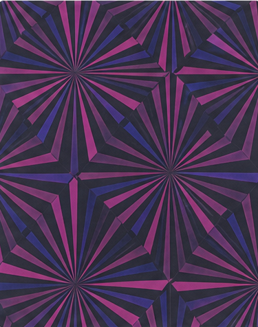 Purple Radiating Geometric chiffon, print close up