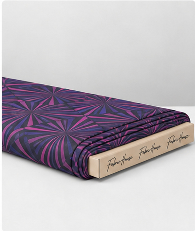 Purple Radiating Geometric chiffon folded