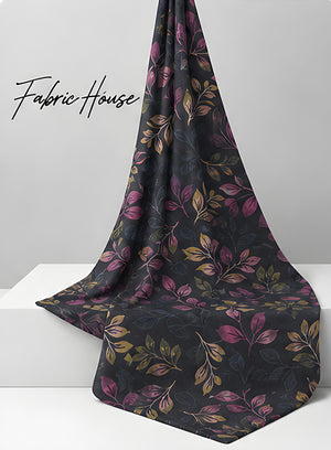 Dark Plum Vintage Botanical chiffon draped to show fall