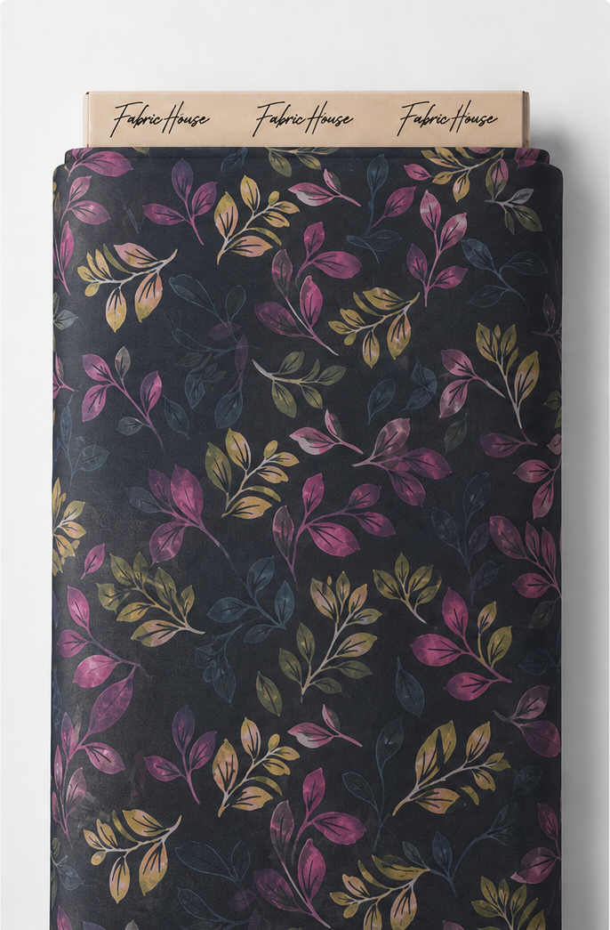 Dark Plum Vintage Botanical chiffon full roll