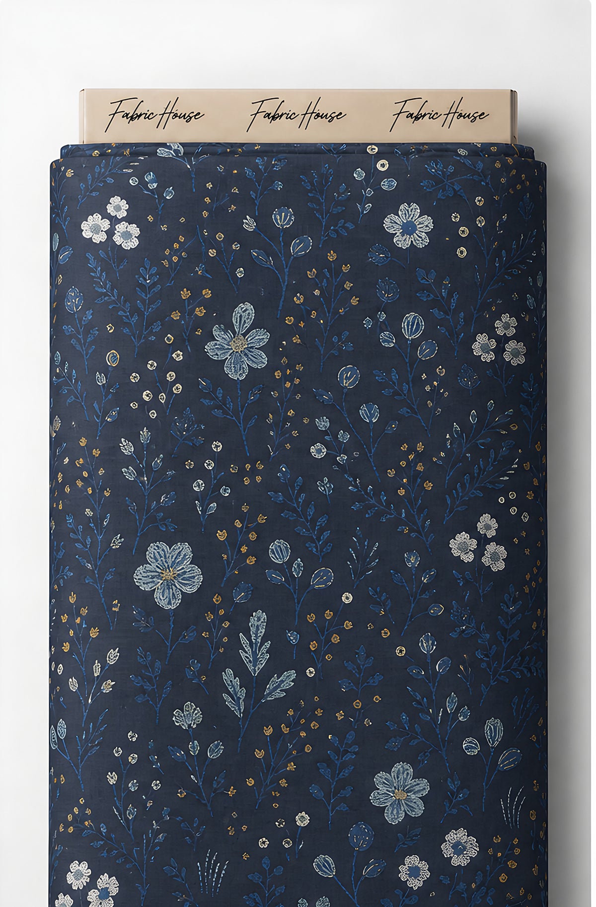 Midnight Blue Dainty Floral chiffon full roll