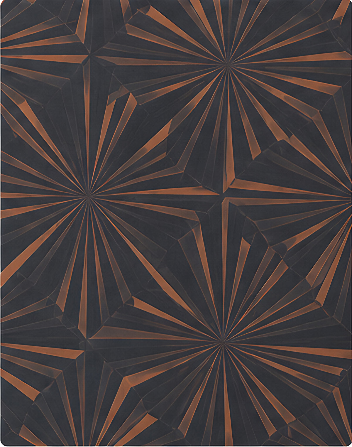 Brown Geometric Starburst chiffon, print close up