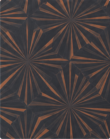 Brown Geometric Starburst chiffon, print close up