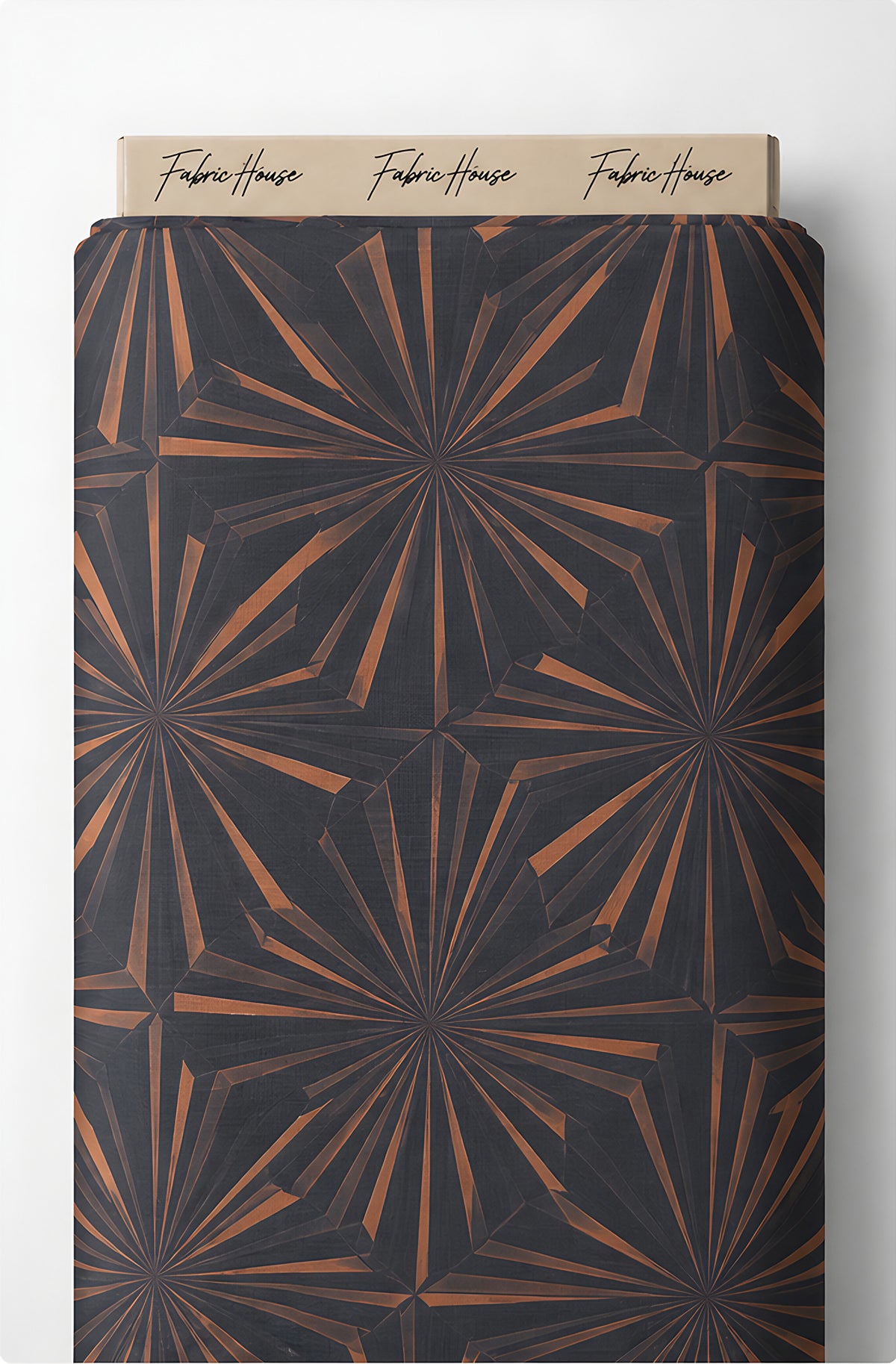 Brown Geometric Starburst chiffon full roll
