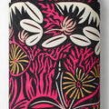 Black Pink Tropical Leaves chiffon full roll