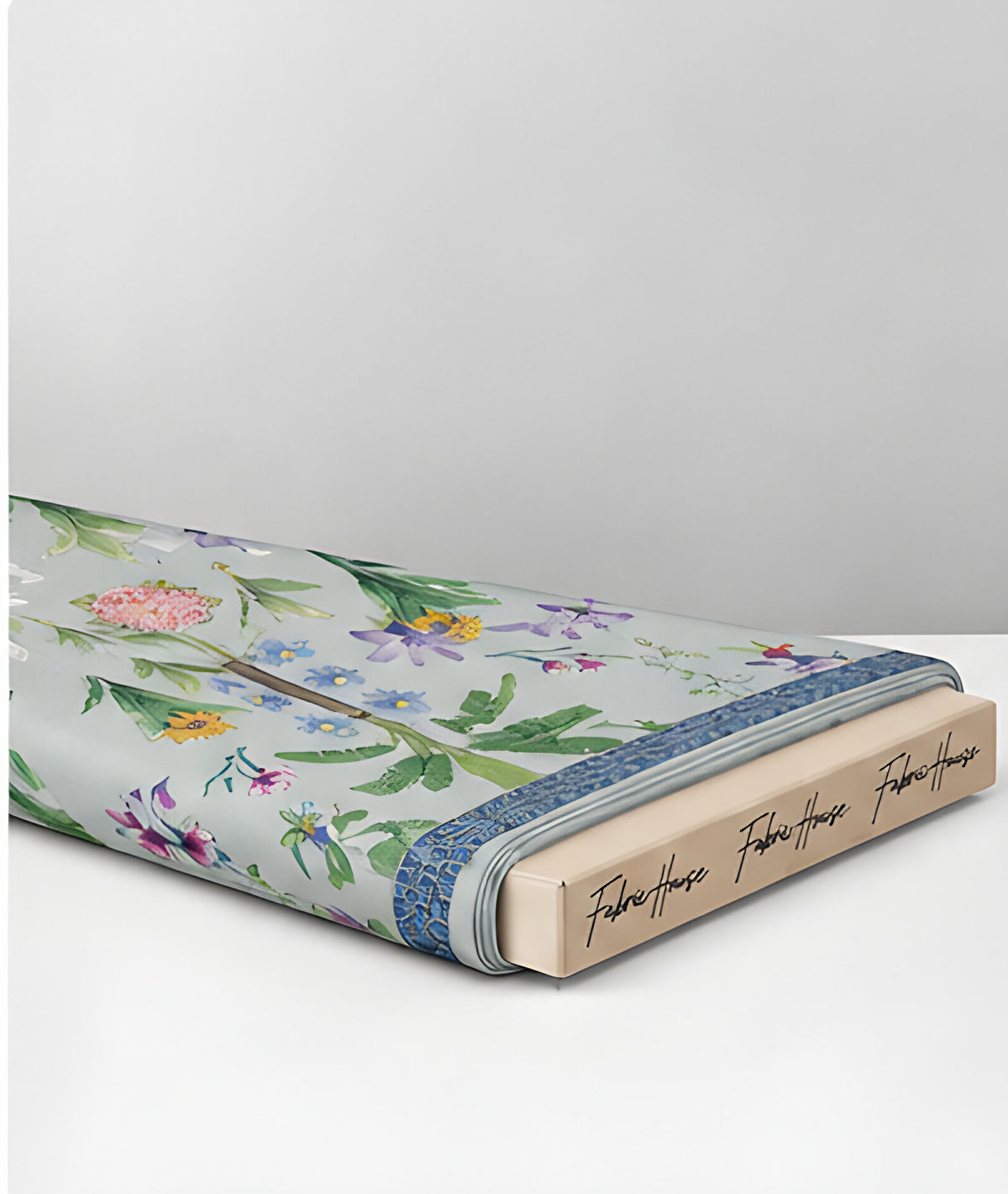 Ivory Pastel Garden Floral chiffon folded