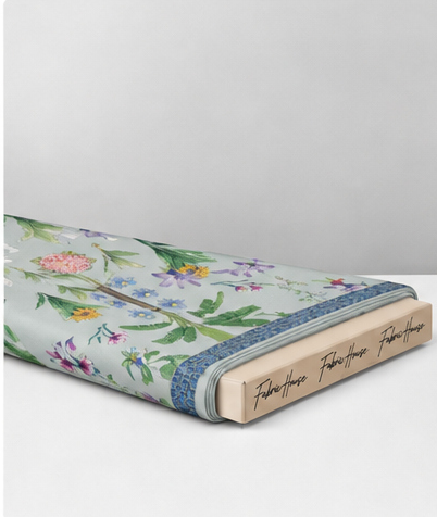 Ivory Pastel Garden Floral chiffon folded