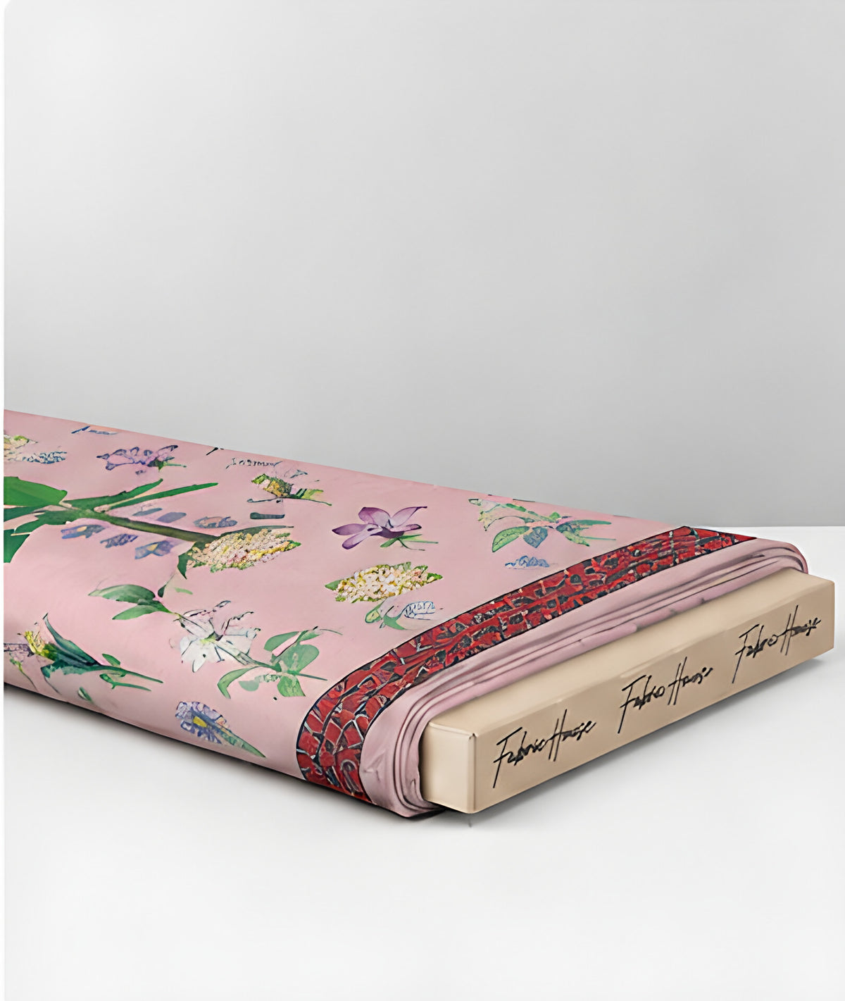 Blush Pink Garden Botanical chiffon folded