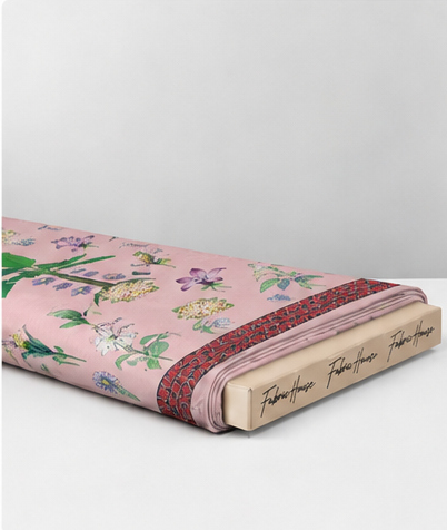 Blush Pink Garden Botanical chiffon folded