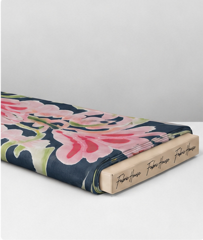 Cream Abstract Tropical Floral chiffon folded