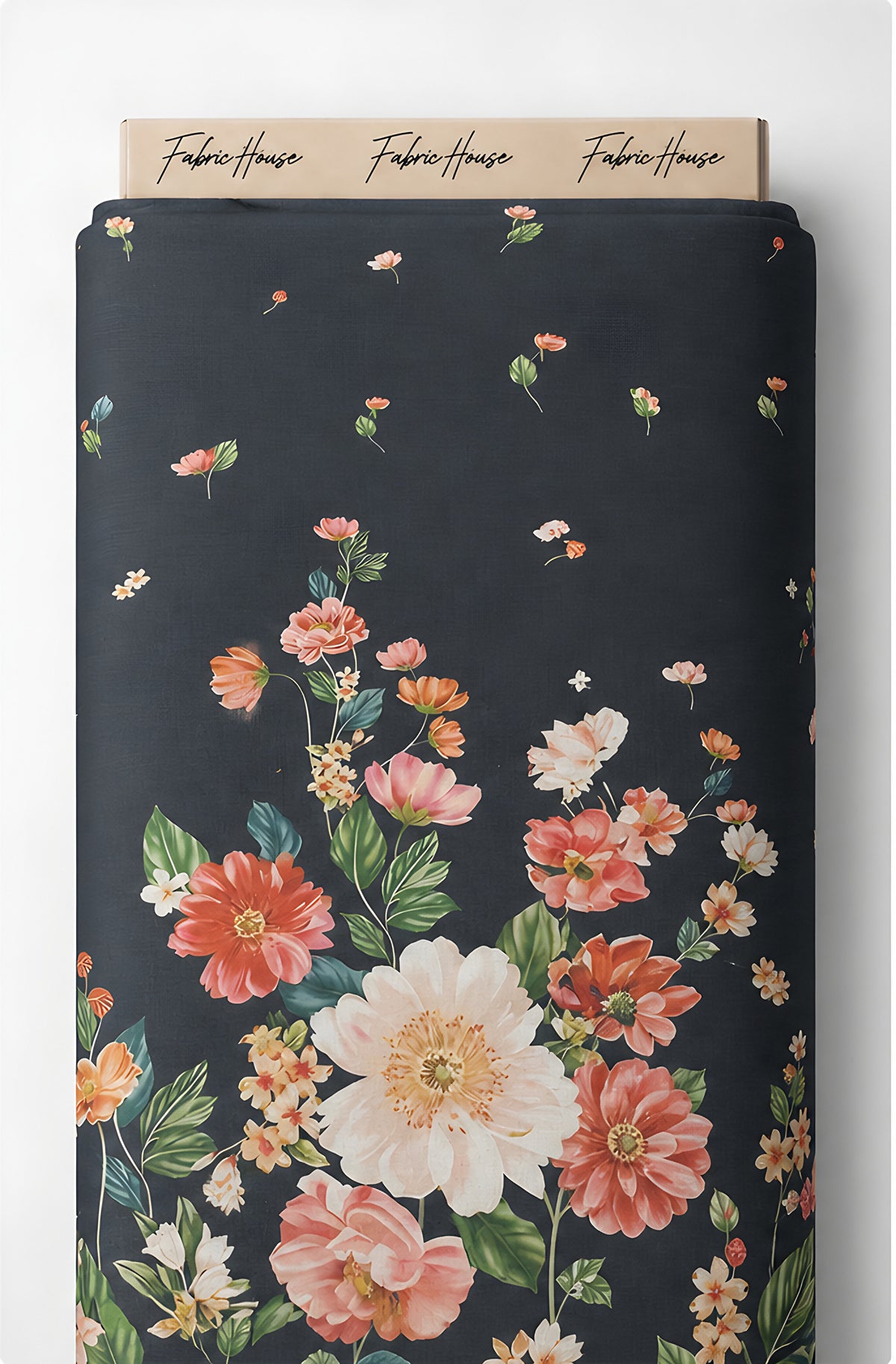 Black Colorful Rose Bouquet chiffon full roll