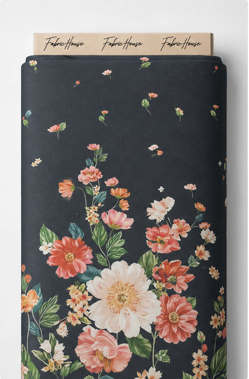 Black Colorful Rose Bouquet chiffon full roll