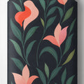 Black Coral Tulip Botanical chiffon full roll