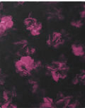 Black Fuchsia Rose Print chiffon, print close up
