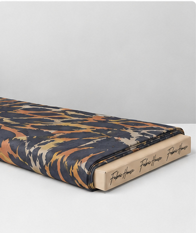 Tan Navy Abstract Animal Print chiffon folded