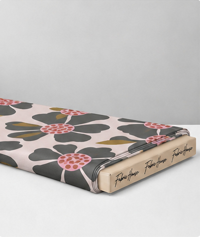 Cream Retro Daisy Print chiffon folded