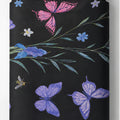 Black Blue Purple Botanical chiffon full roll