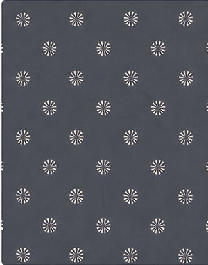Slate Grey Tiny Dot Floral chiffon, print close up