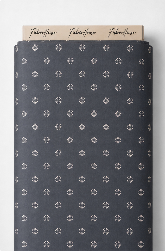 Slate Grey Tiny Dot Floral chiffon full roll