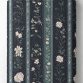 Charcoal Vertical Floral Stripe chiffon full roll