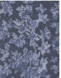 Slate Blue Tonal Botanical chiffon, print close up